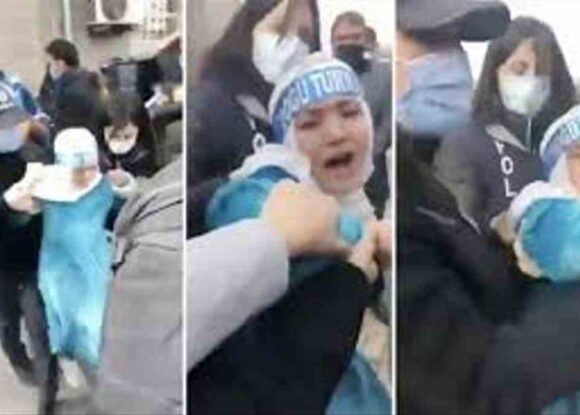 Kayseri’de Çin’in hak ihlallerini duyurmaya çalışan küçük Uygur kıza polis müdahalesi