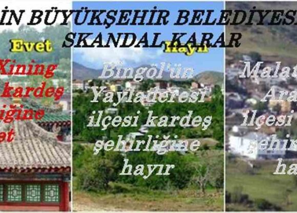 Çin’in Xining kentine “evet”, Yayladere ve Arapgir’e “hayır”