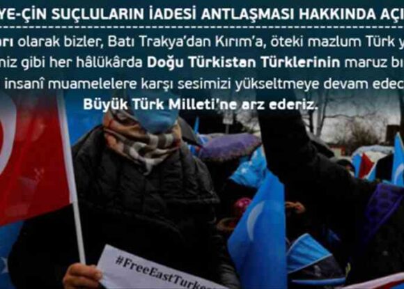 Türk Ocakları,Türkiye-Çin Suçluların Antlaşmasına İlişkin Basın Açıklamasında Bulundu