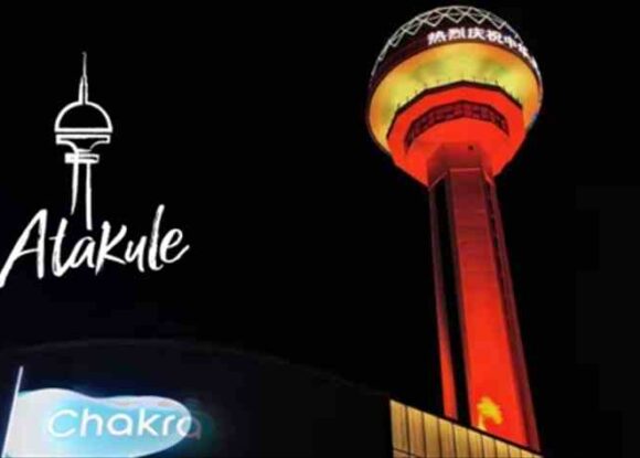 Ankara’da Atakule’ye Çin bayrağı yansıtıldı